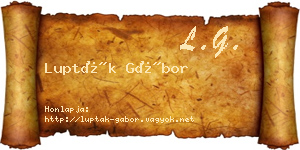 Lupták Gábor névjegykártya